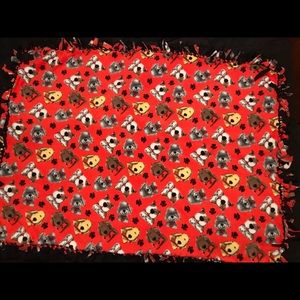 Handmade Fleece dog pattern blanket approx. 50x35